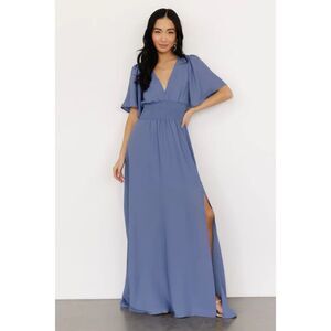 NEW Balticborn Dress Womens M Verona Smocked Chiffon Maxi Blue